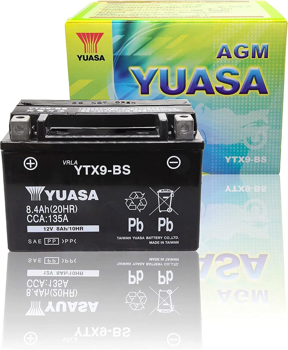 Yuasa YUAM329BS acid bottle and tools ready for safe activation and on-demand filling