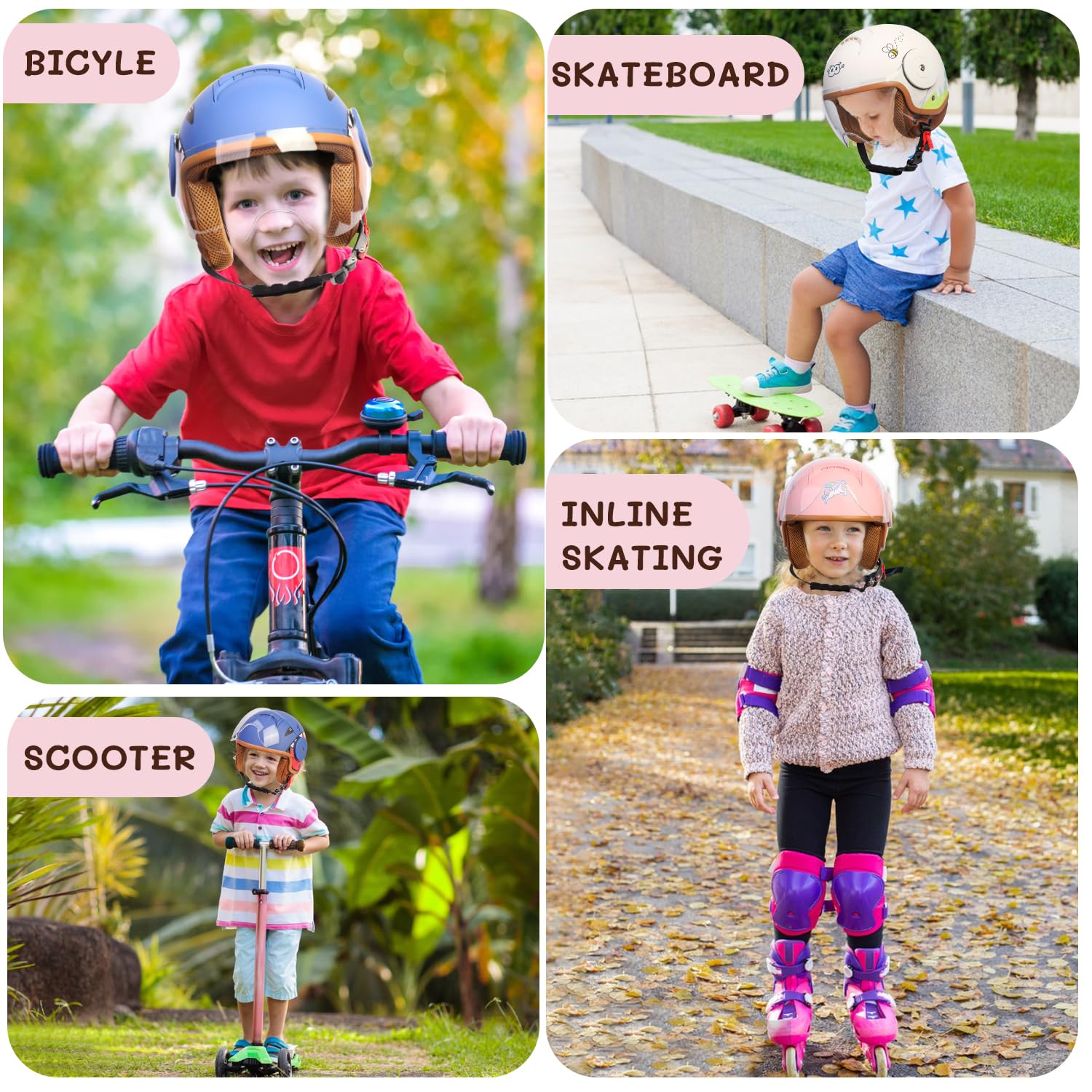 YUDJYQM child wearing helmet on scooter demonstrating safe active use