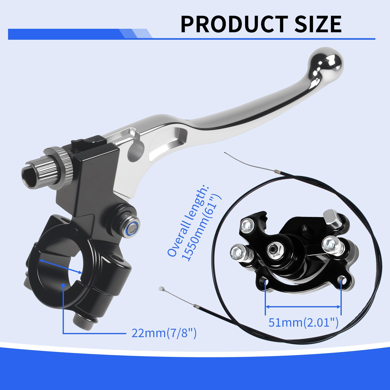YUEARN brake lever close-up highlighting ergonomic finish for secure hand control