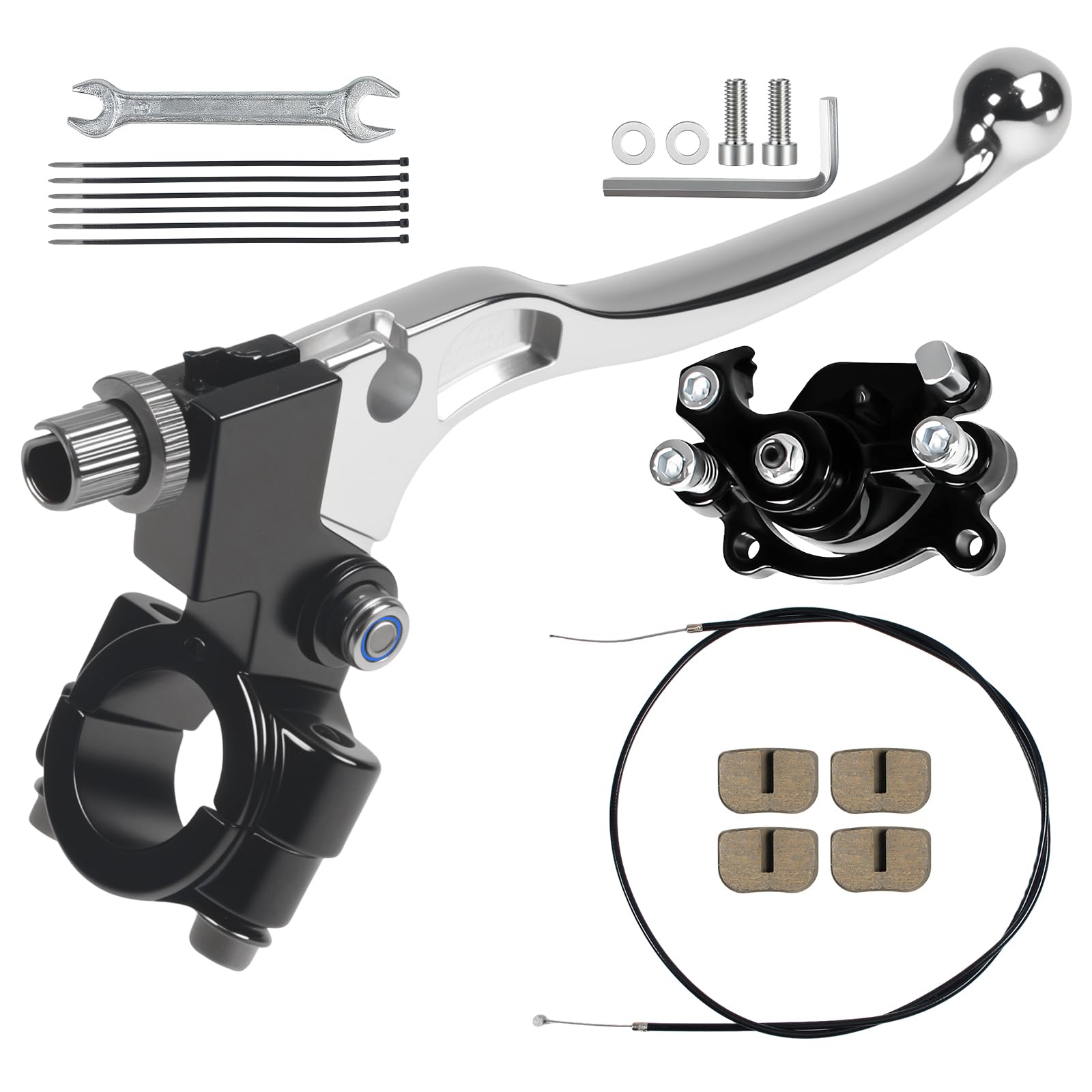 YUEARN kit front packaging showing all included brake components and benefit of complete replacement