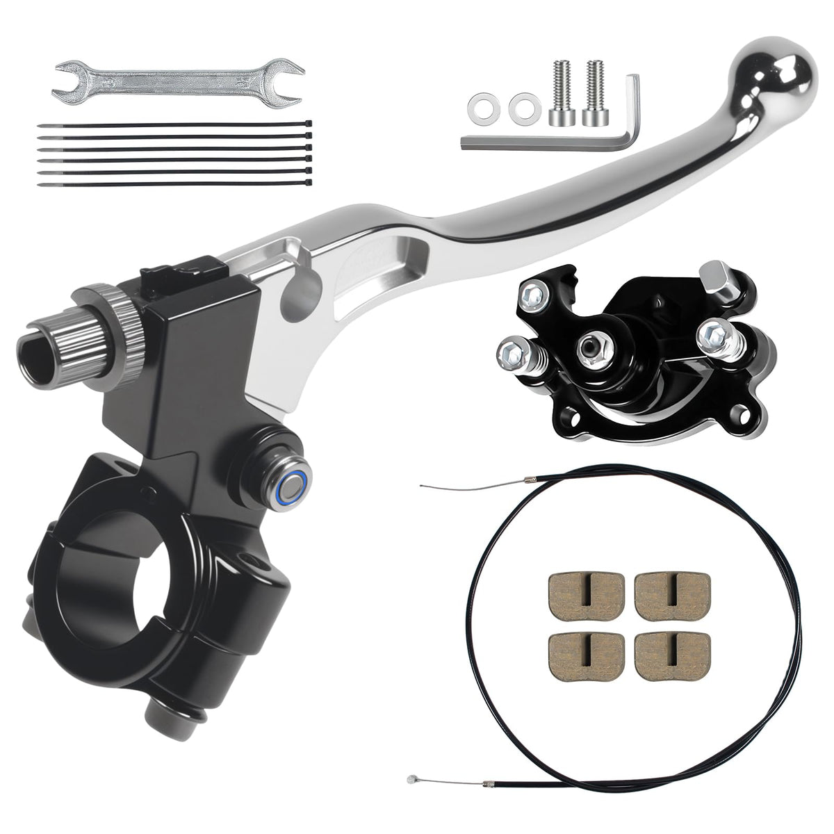 YUEARN kit front packaging showing all included brake components and benefit of complete replacement