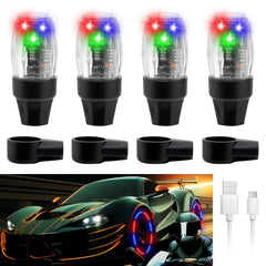 YUERWOVER valve lights front view showing compact caps and easy-fit benefit