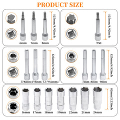 Yuesstloo layout of hex adapters and bits for versatile fit options