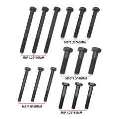Yuesstloo assorted bolts laid out showing metric and imperial variety for fitment