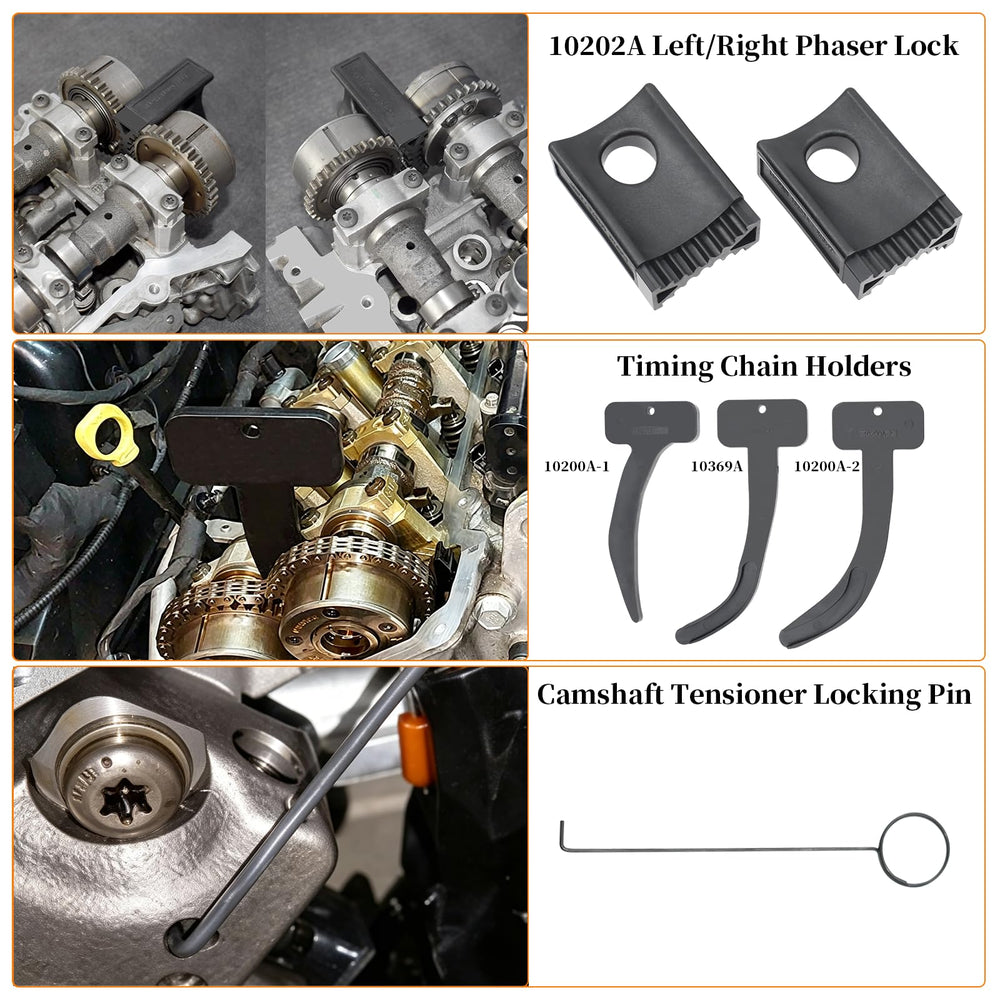 Yuesstloo crankshaft pulley wrench in use securing harmonic damper for safe bolt work
