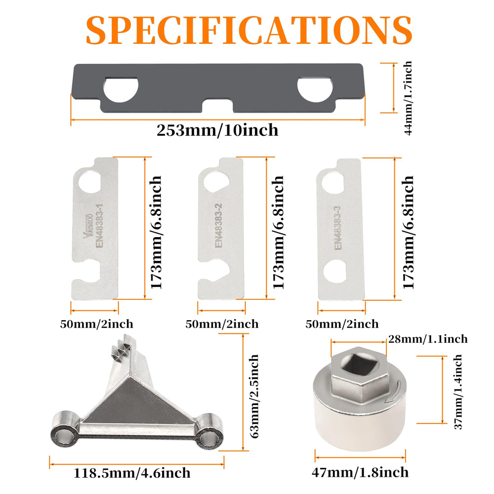 Yuesstloo flywheel lock installed on engine preventing rotation during service