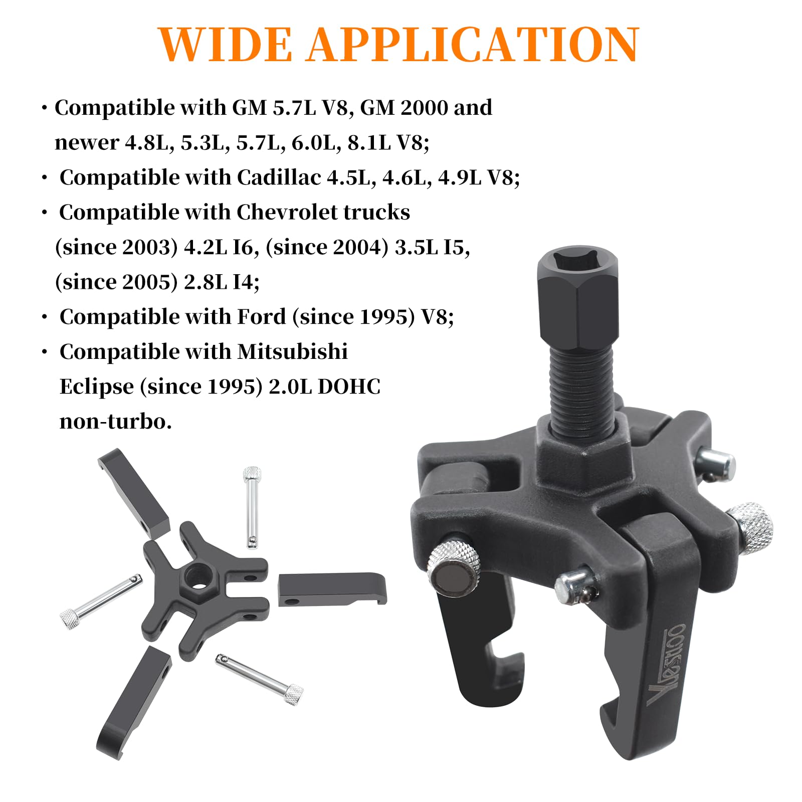 Yuesstloo forcing screw and rods arranged to show included lengths and fit