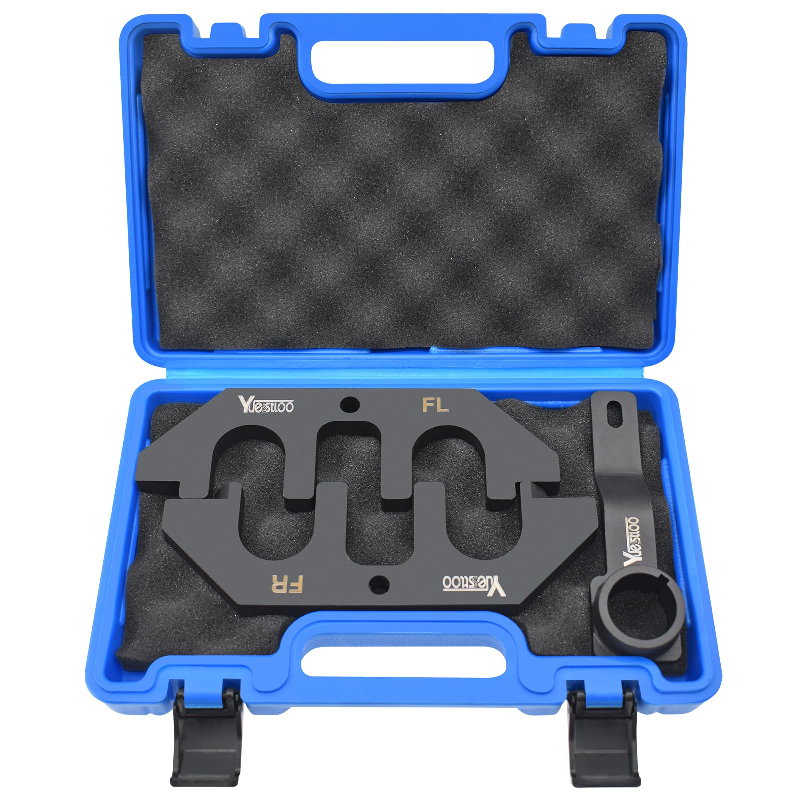 Yuesstloo front kit open showing all timing tools and a protective case for organized storage