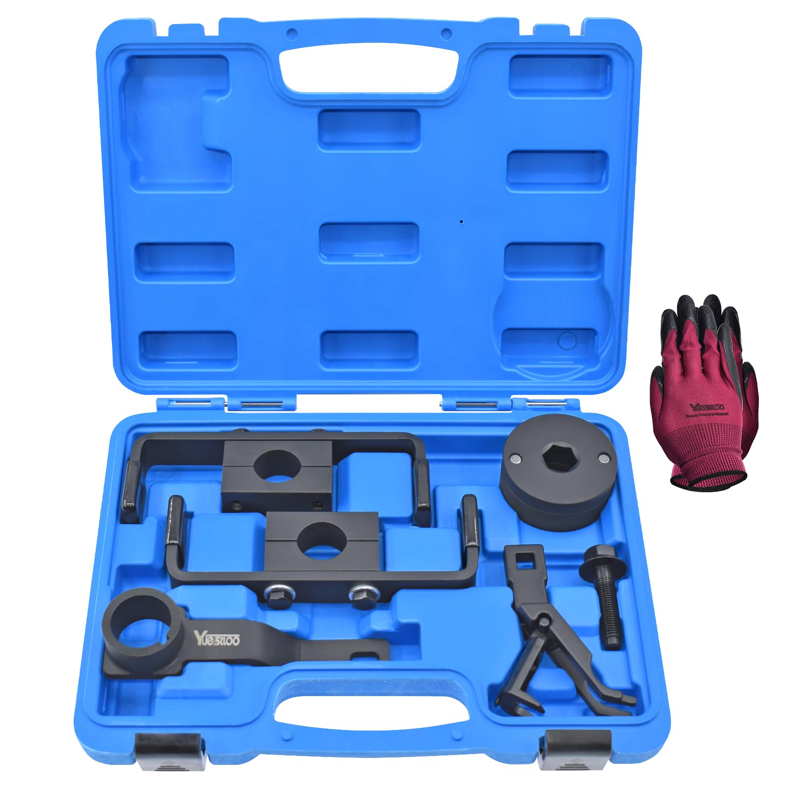 Yuesstloo front packaging showing full timing tool kit and organized layout benefit