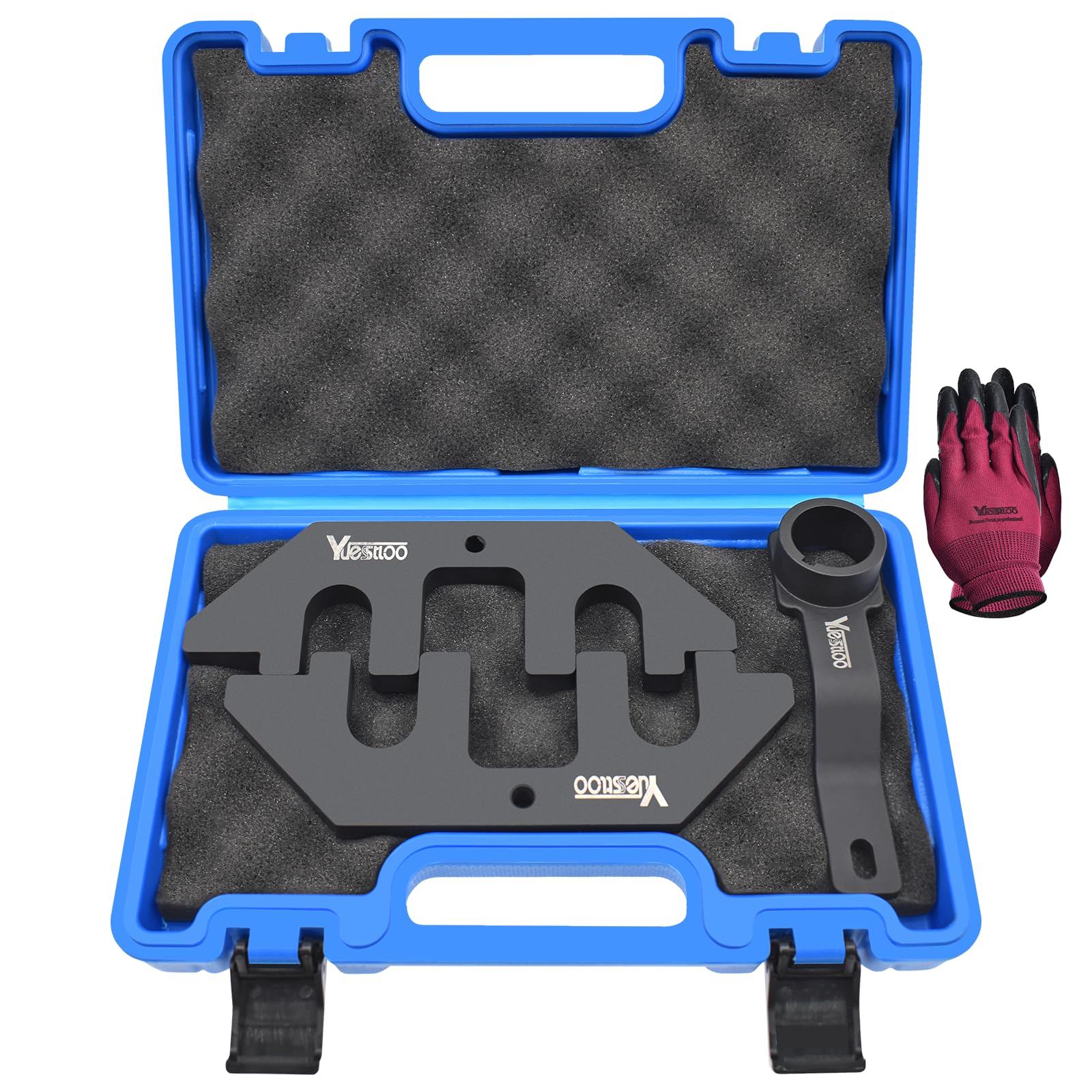Yuesstloo front view of entire timing tool kit showing organization and portability