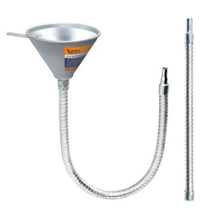 Yuesstloo front view showing steel funnel and two hoses for durable refills