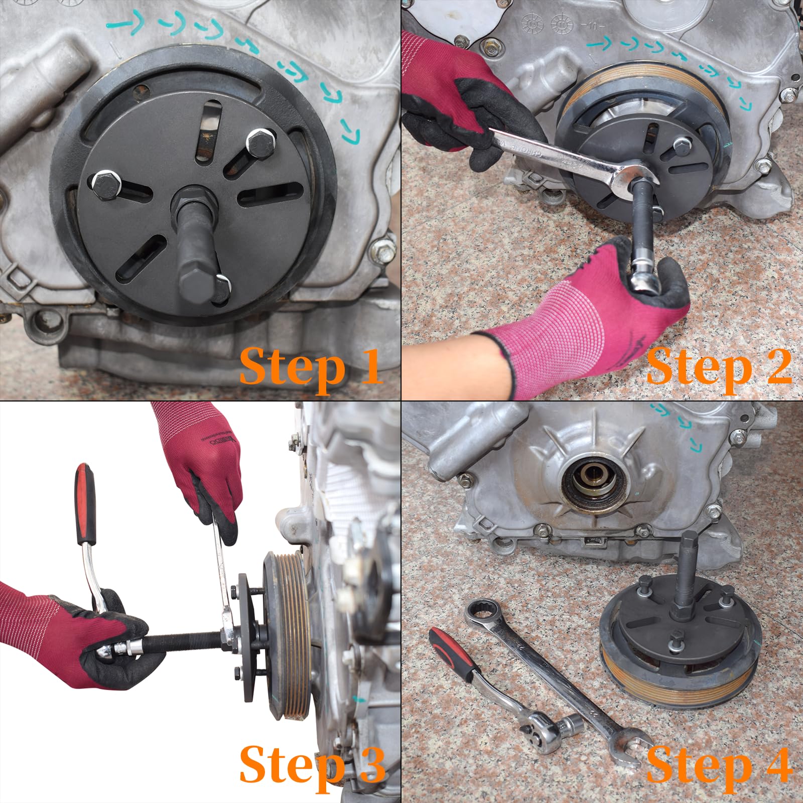 Yuesstloo included gloves and washers showing safer handling and clean work