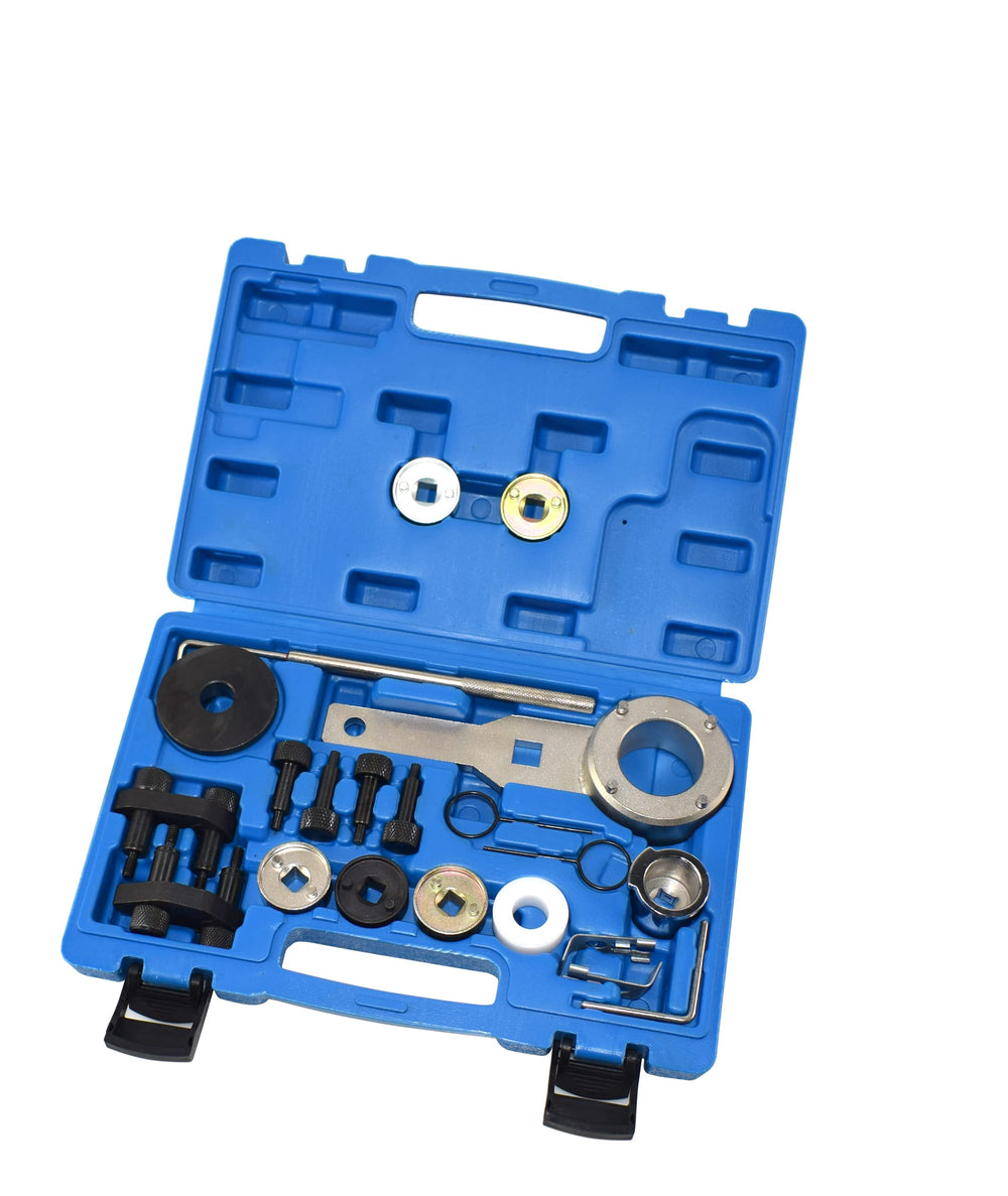 Yuesstloo timing kit staged in garage lifestyle for professional repairs