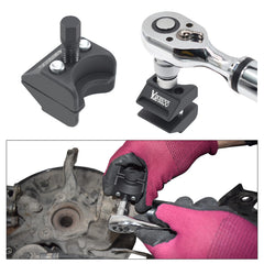 Yuesstloo next to wrench showing compact size for tight spaces benefit