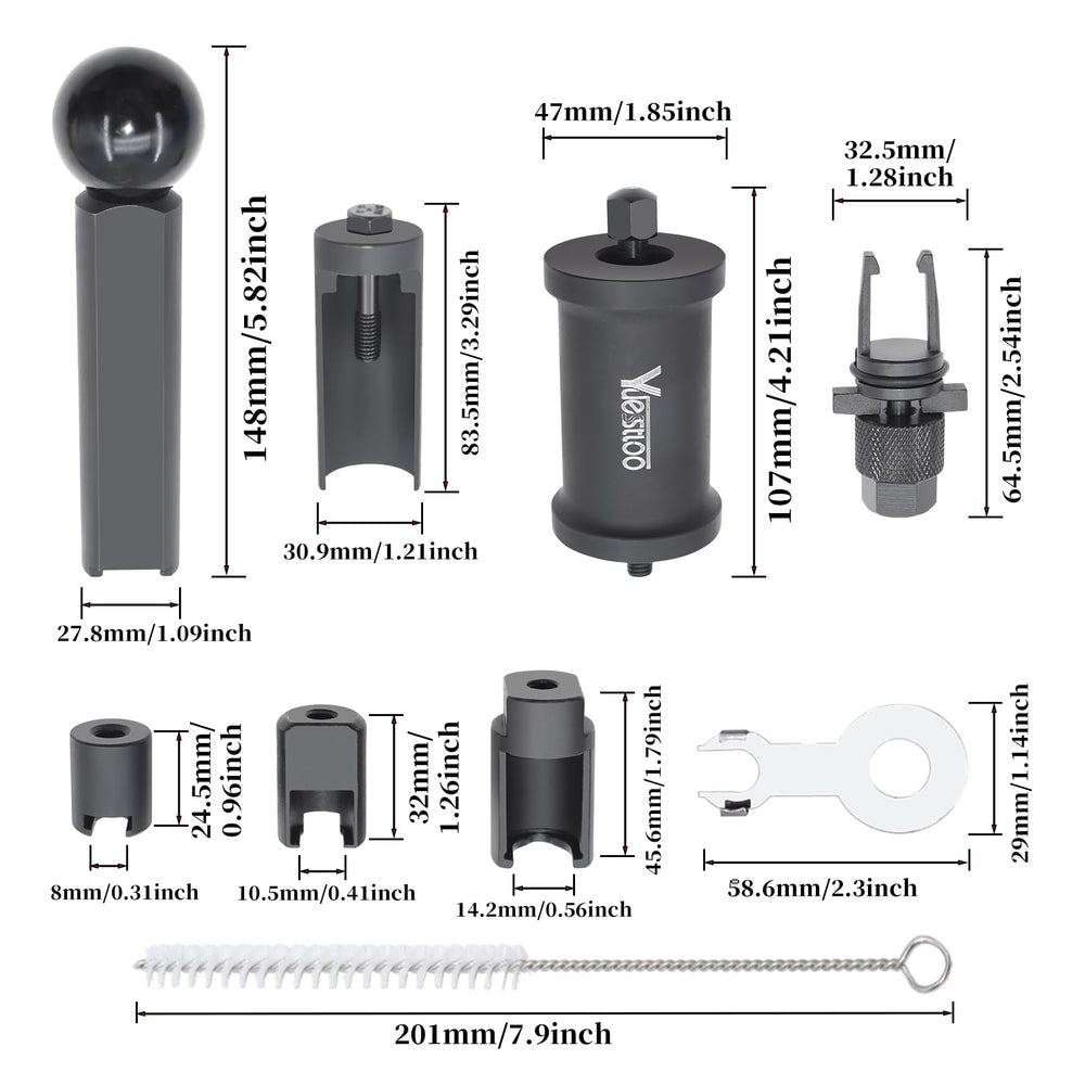 Yuesstloo tools next to ruler showing compact size for easy transport benefit