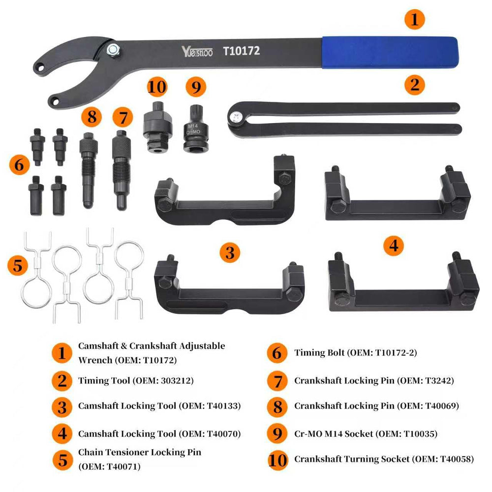 Yuesstloo close-up of T40133 and T40070 locking tools displaying precision fit