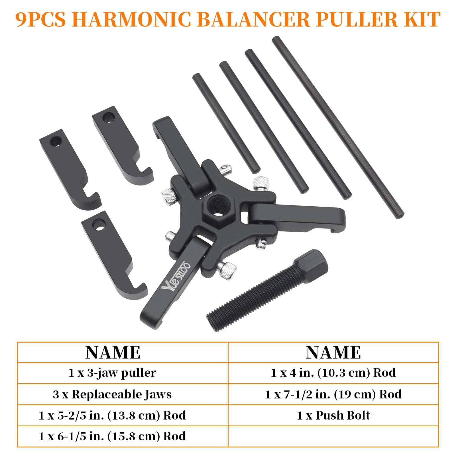 Yuesstloo three‑jaw assembly closeup highlighting hardened steel strength