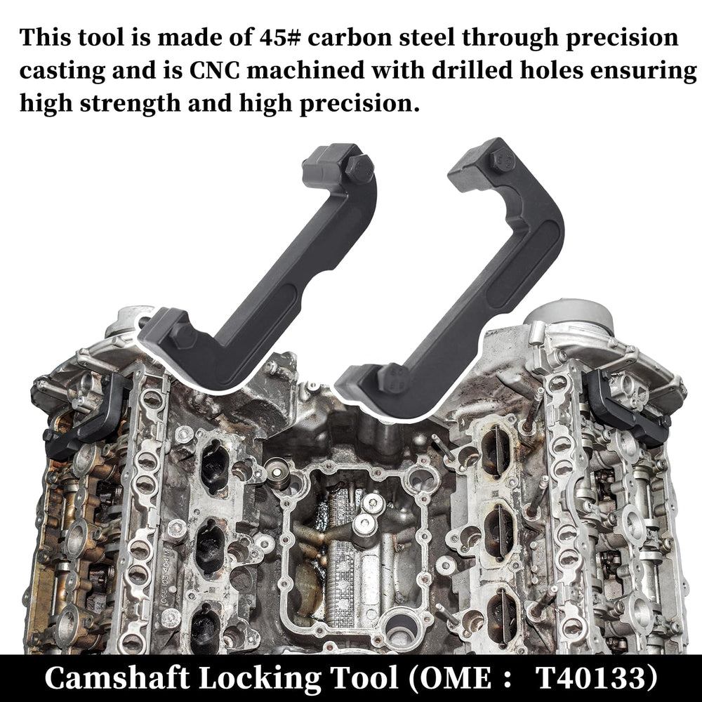 Yuesstloo tool engaged on a camshaft demonstrating secure locking benefit