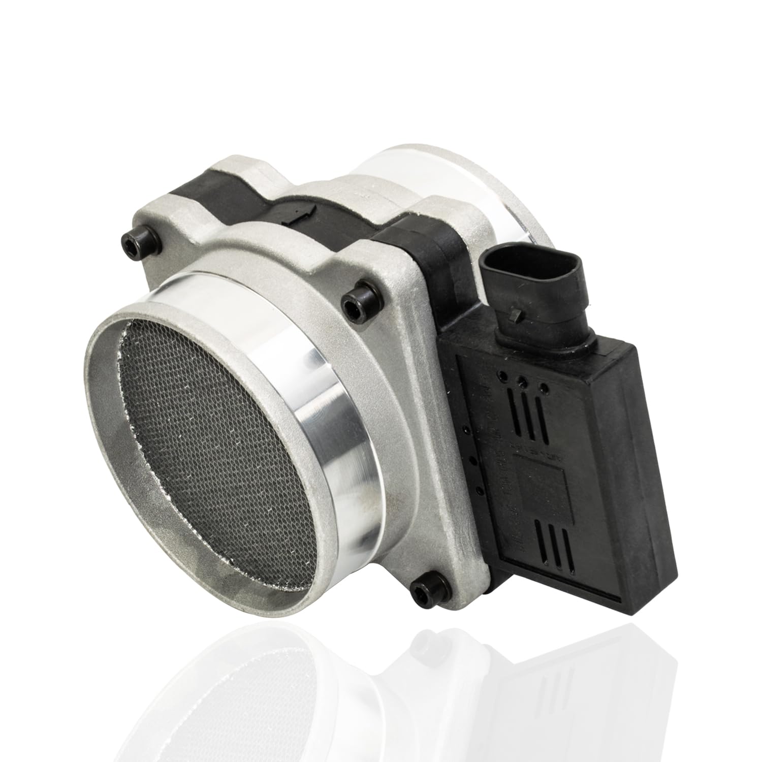 Yukrotor front view of MAF sensor showing housing and mounting for easy replacement