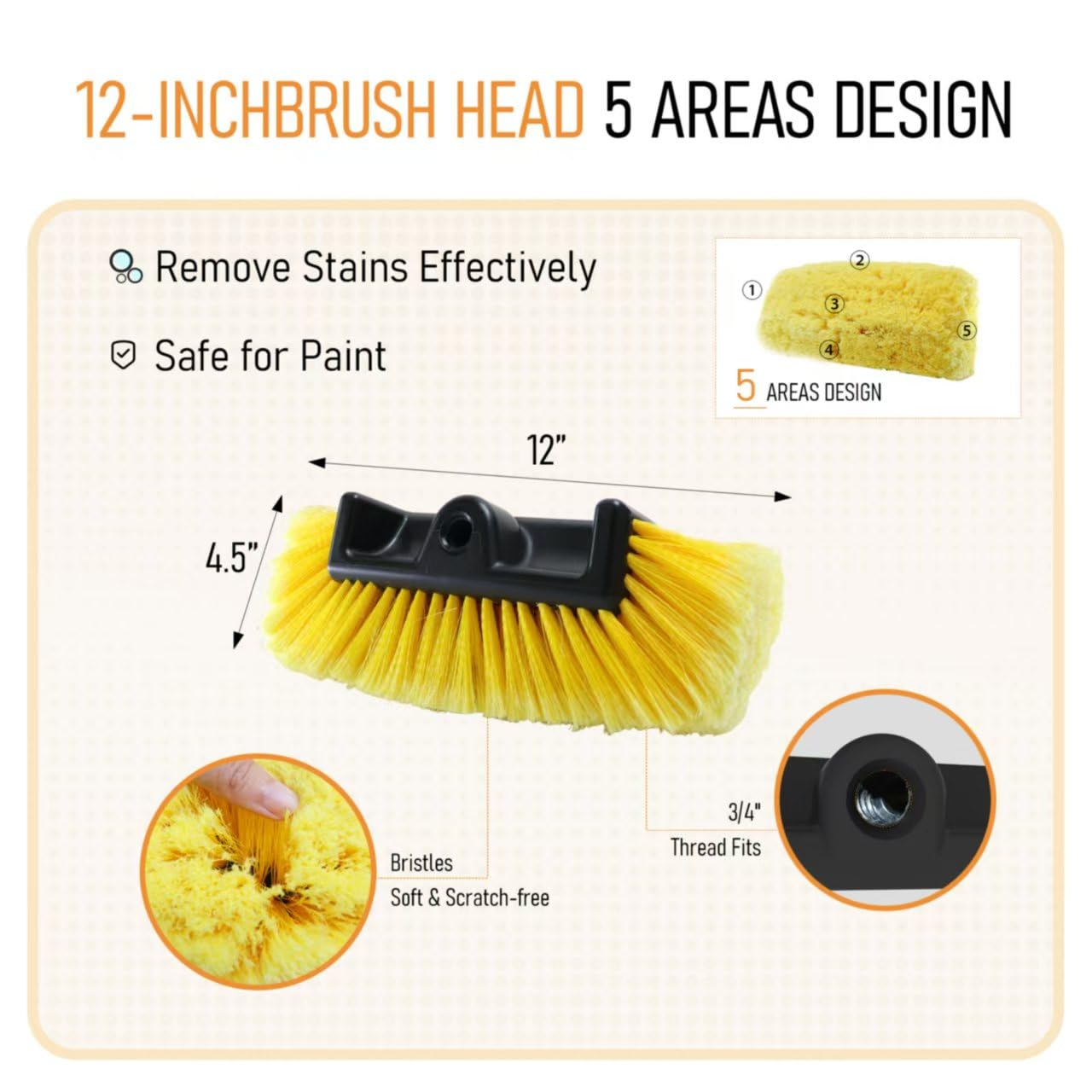 YULOOSI extended handle in use reaching rooflines for easier washing