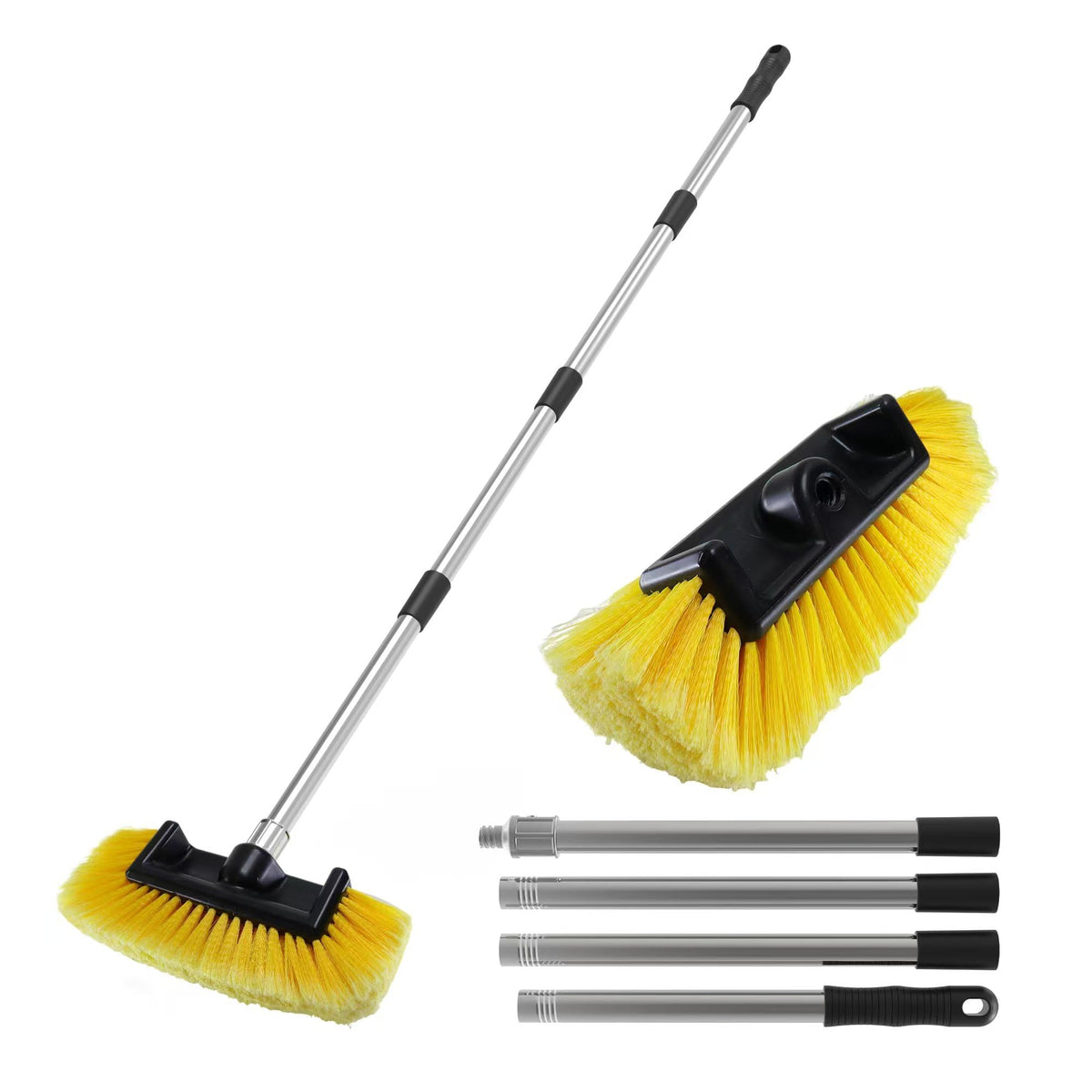 YULOOSI front brush head showing five-sided design and safer cleaning