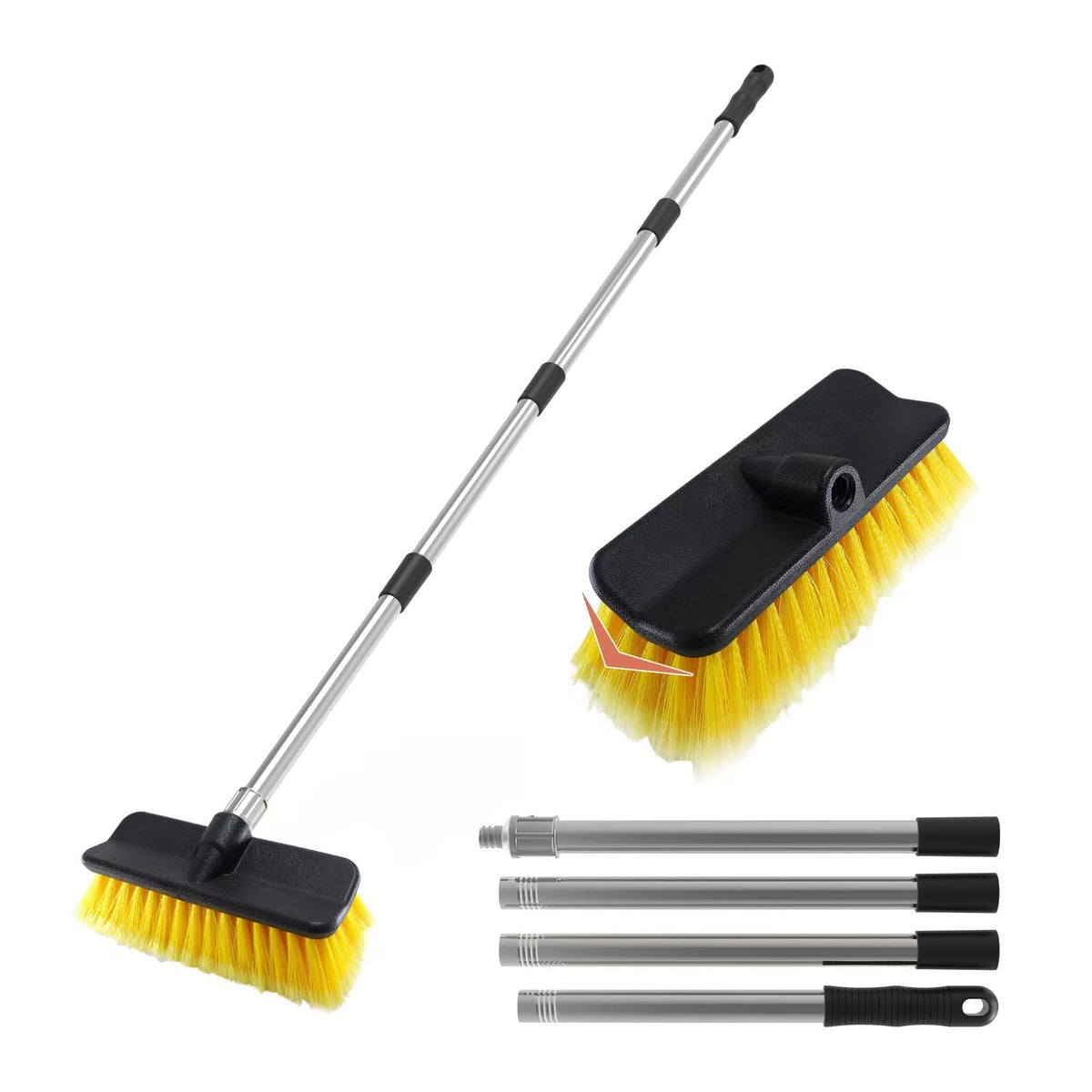 YULOOSI front brush head showing widened V-shape and coverage benefit