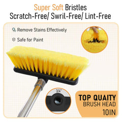 YULOOSI soft PVC bristles close-up protecting paint while scrubbing