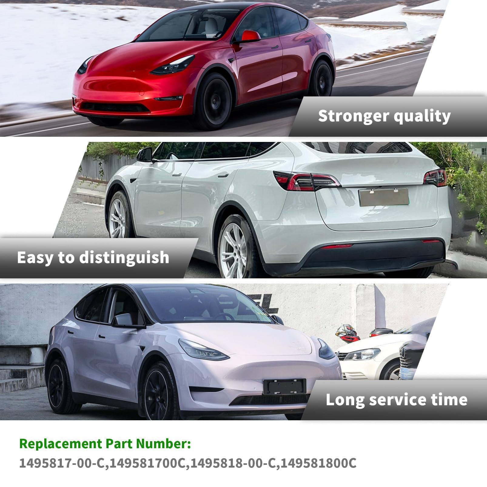 Yunnergo reflector installed on Model Y bumper, restores rear visibility
