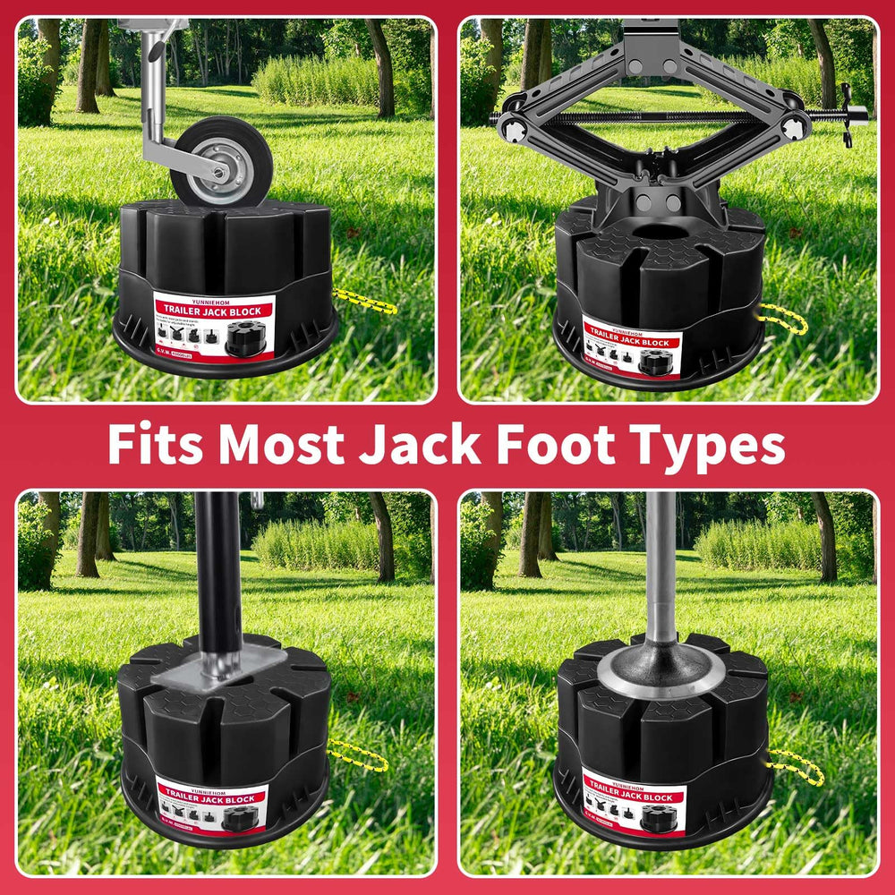 YUNNIEHOM jack foot mounted on block providing secure non-slip support