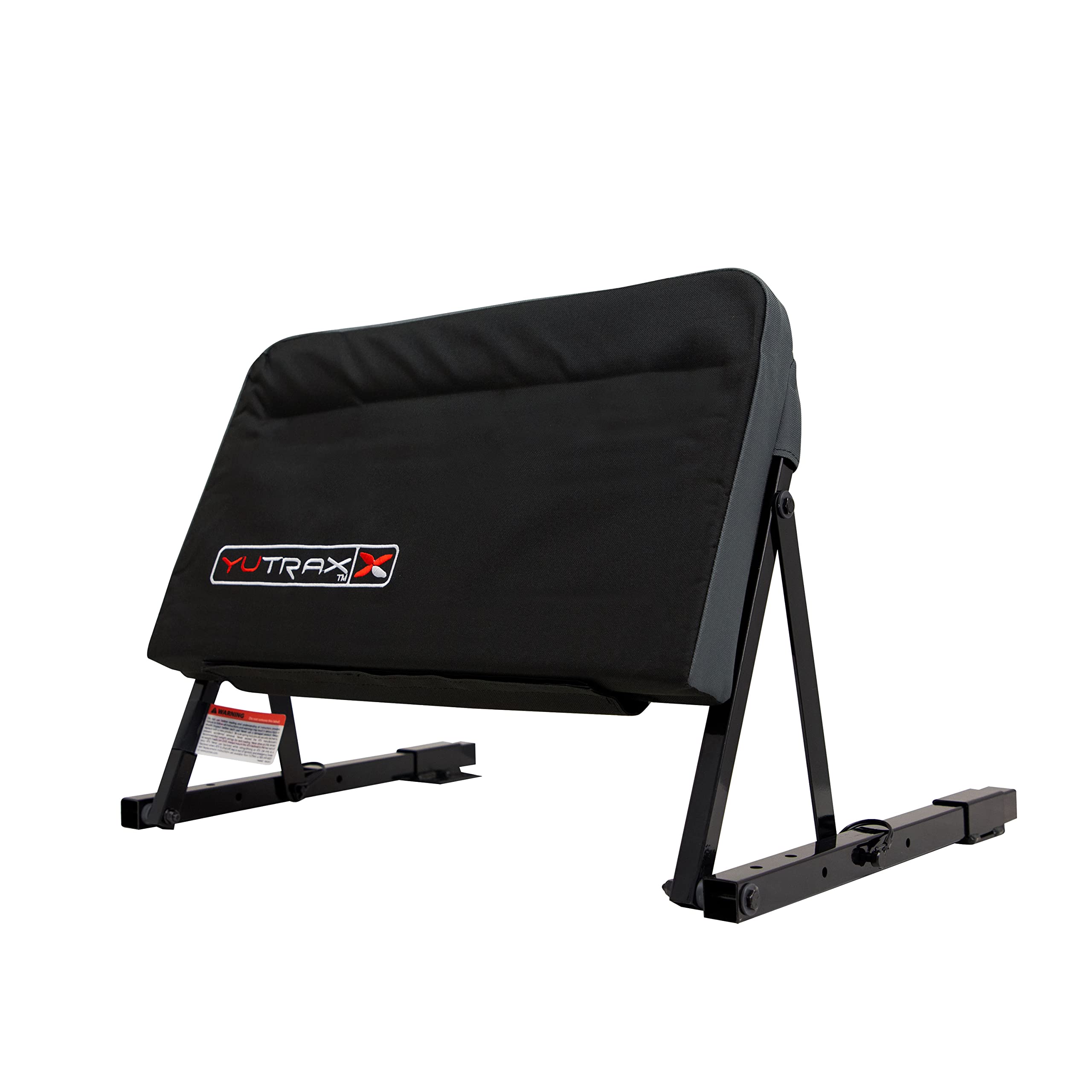 Yutrax front view of assembled ATV backrest showing secure fit and added rider support