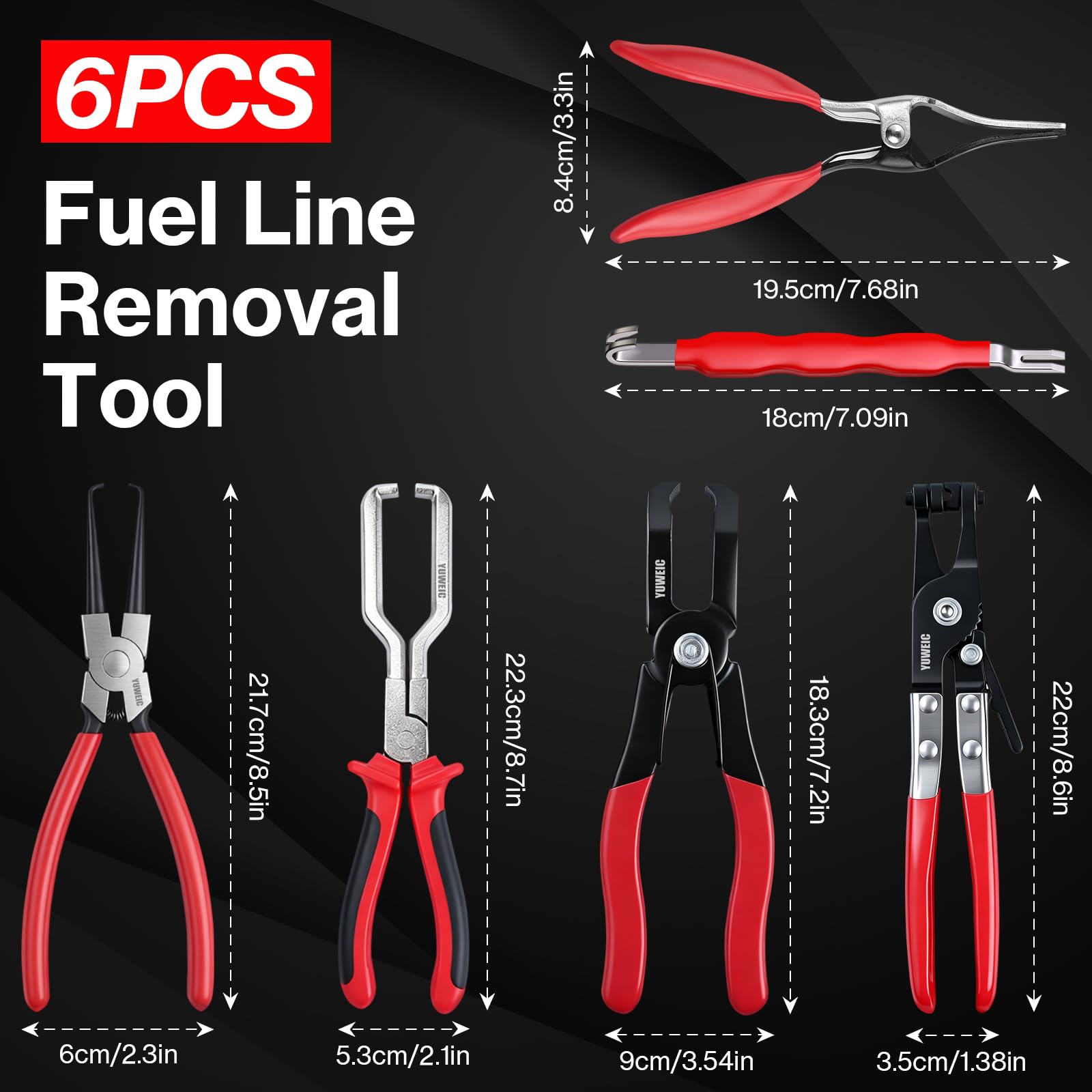YUWEIC angled 30° plier detail reaching tight engine space for access