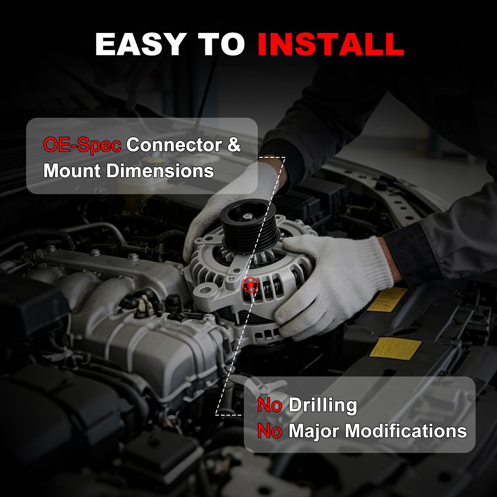 YYHHZZ alternator label and part numbers for accurate match