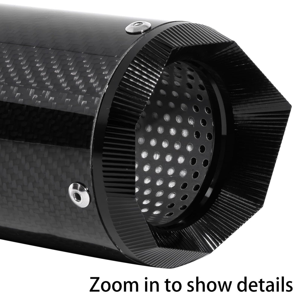 YZCHAIN muffler mounted on sportbike illustrating improved stance and sound