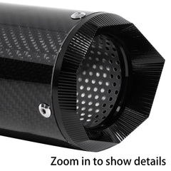 YZCHAIN muffler mounted on sportbike illustrating improved stance and sound