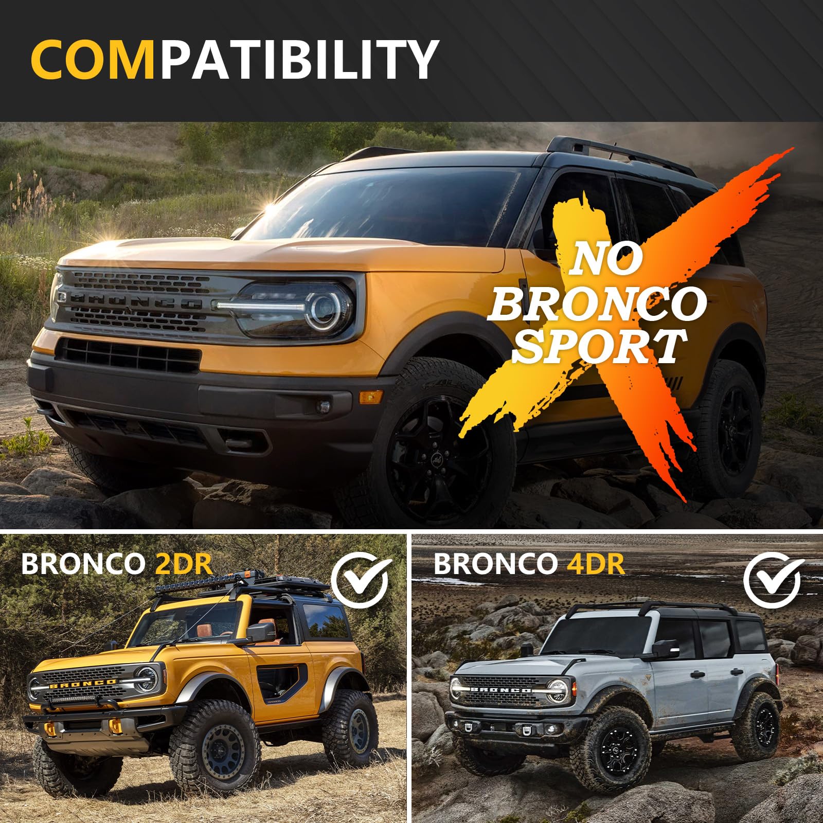 YZONA hitch lifestyle towing scene showing Bronco pulling small trailer safely