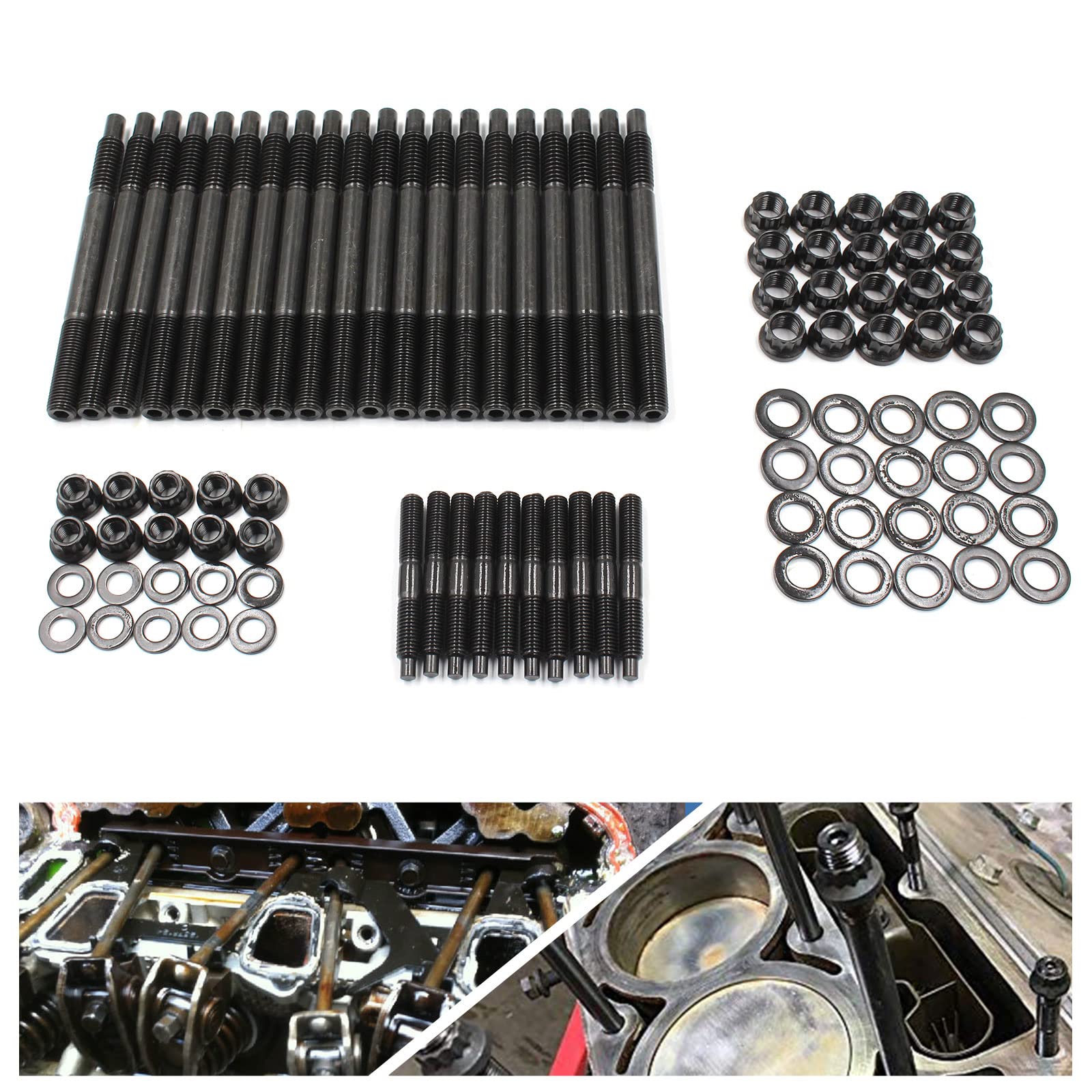 YZQPNB chromoly stud threads close-up for durable engine clamping