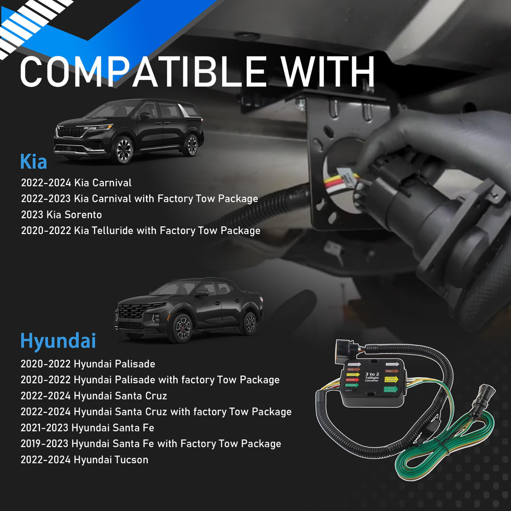 YzusGomumu installed on Hyundai Santa Fe demonstrating reliable trailer lighting
