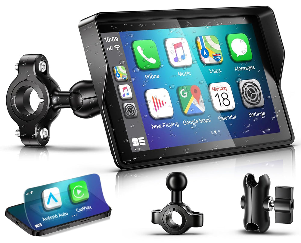 YZW front display mounted on motorcycle showing clear interface and easy navigation