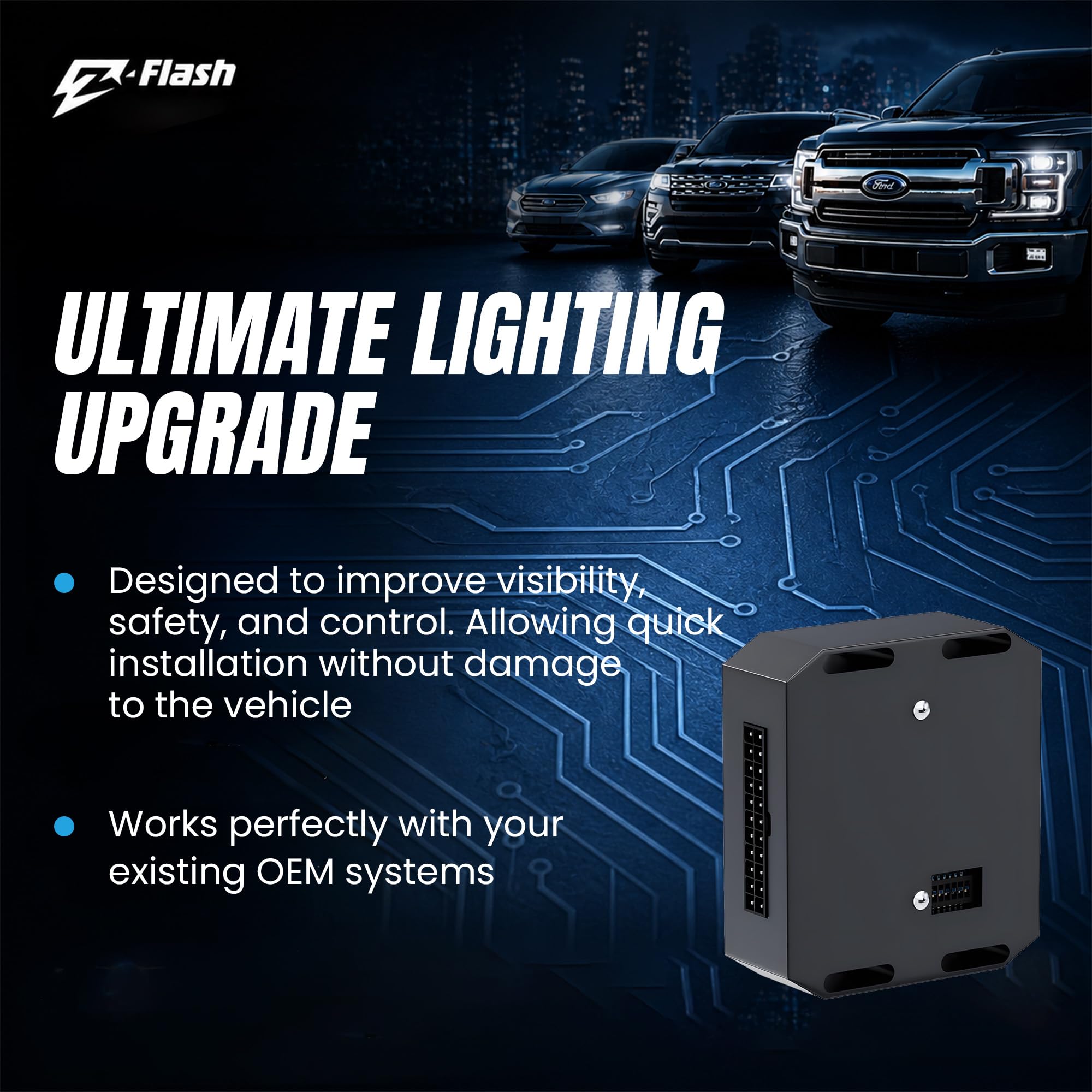 Z-Flash BCM 2300 integrated with cargo light circuit enhancing rear visibility and safety
