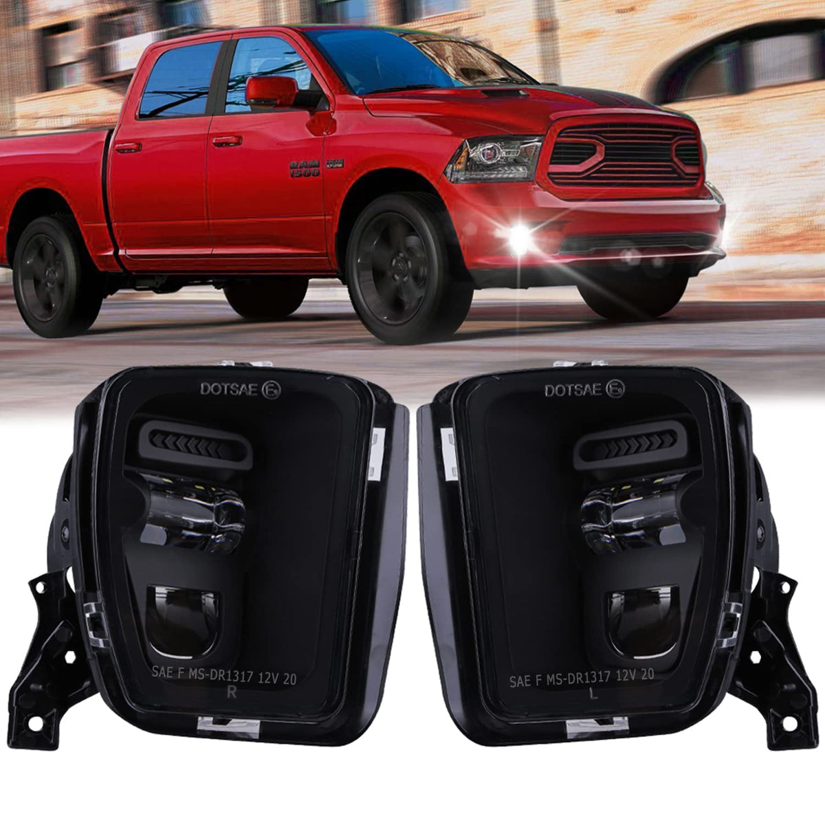 Z-OFFROAD front view of fog light pair showing clean black finish and mounting benefits