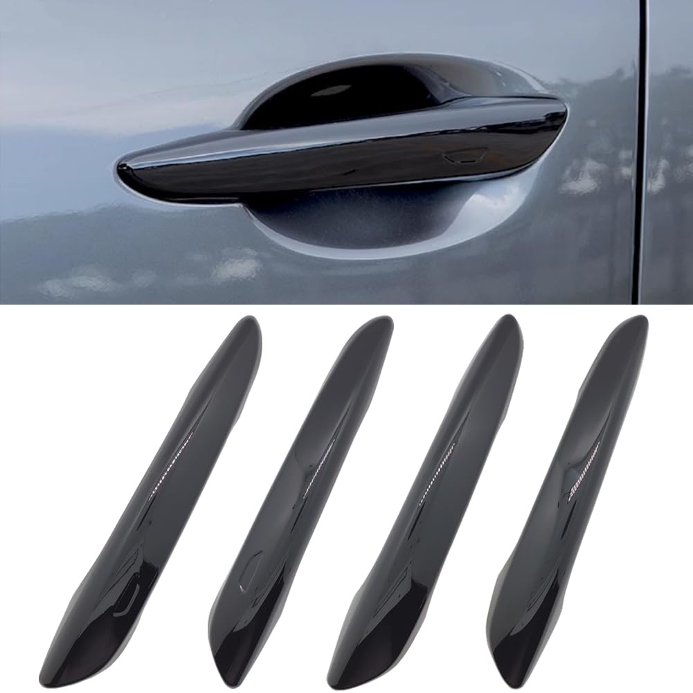 Zacxoxsr front view glossy black handle cover showing seamless fit and style