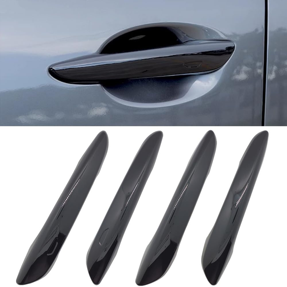 Zacxoxsr front view glossy black handle cover showing seamless fit and style