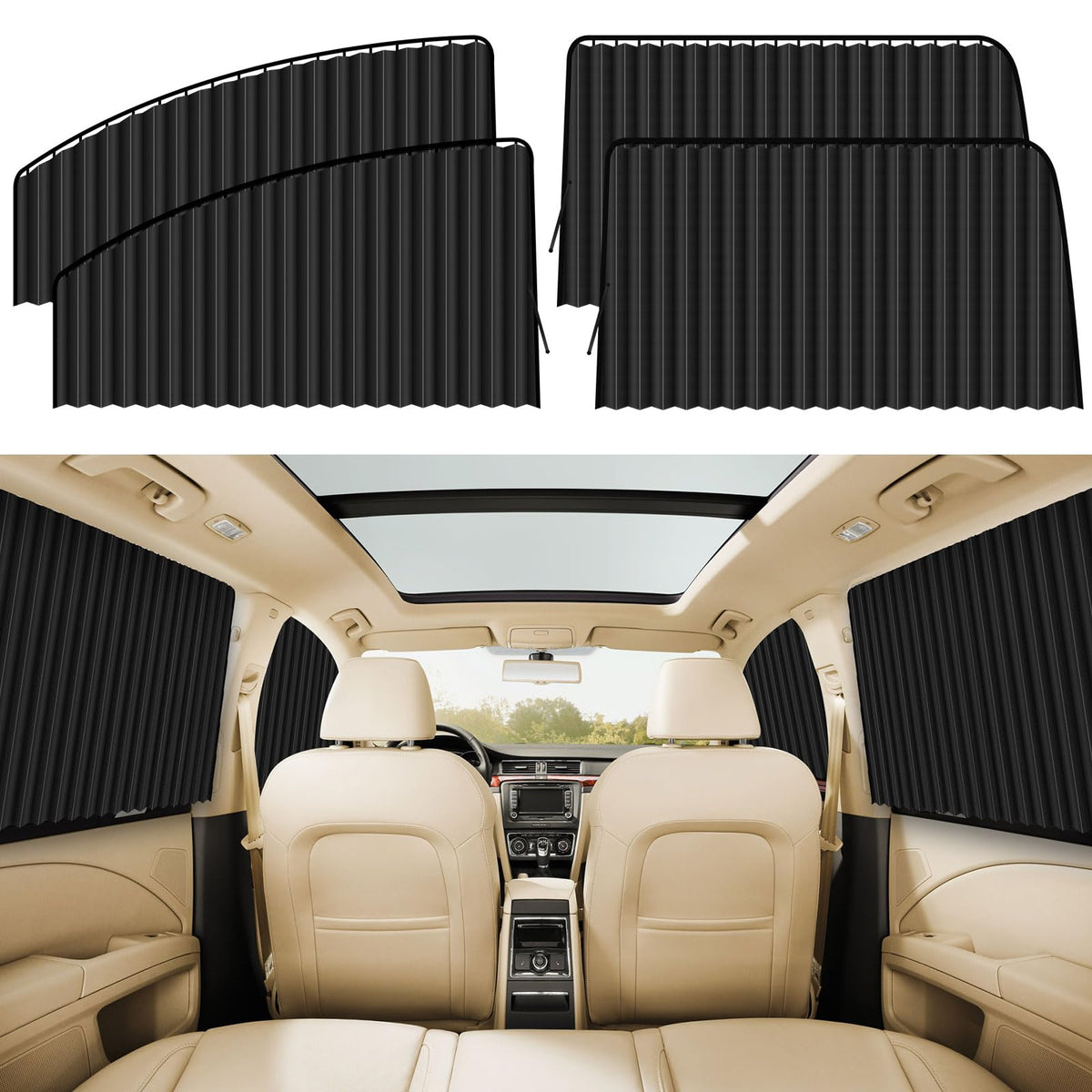 ZATOOTO front view of four-pack shade package showing complete set benefits