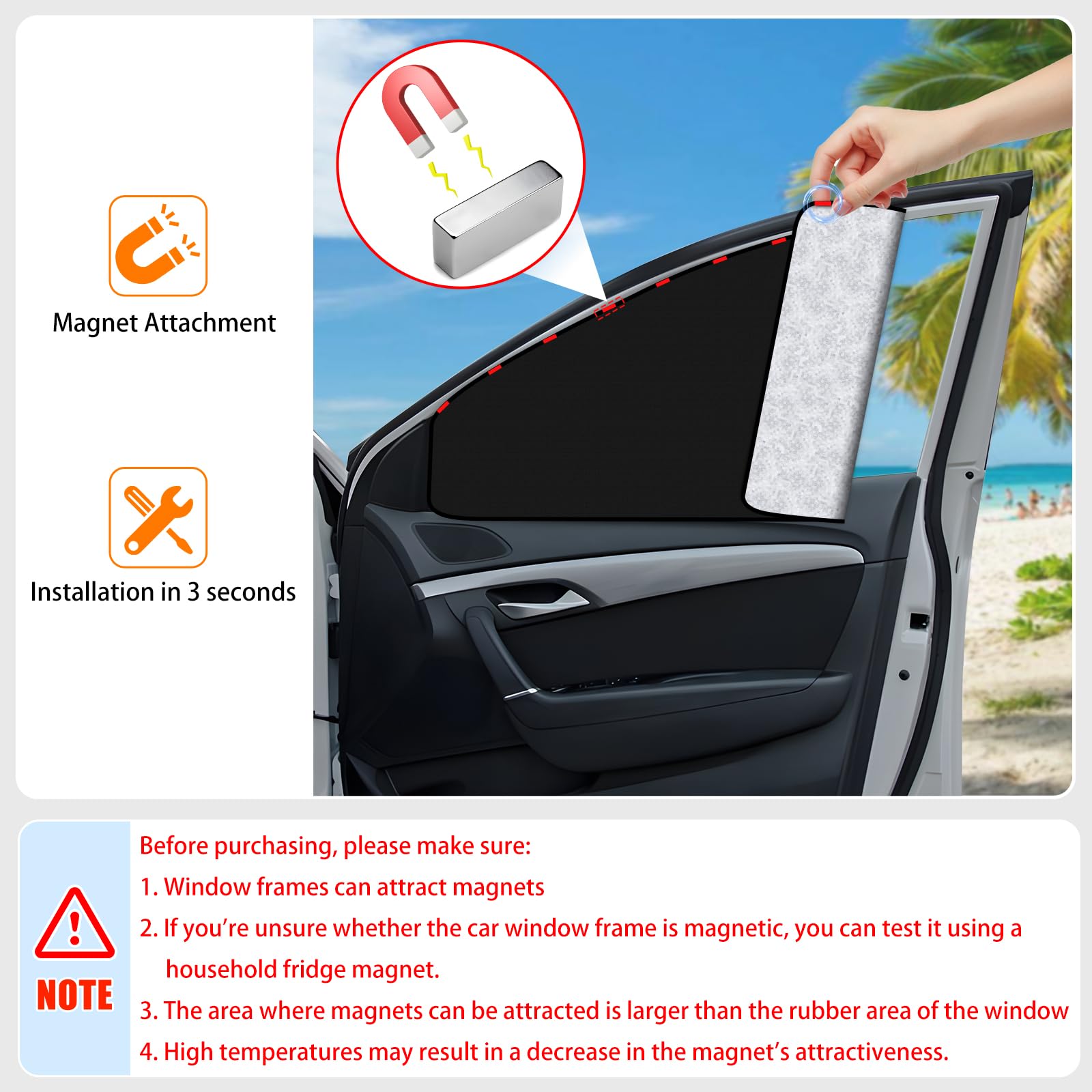 ZATOOTO shade mounted on car side window reducing glare benefit