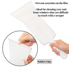ZAVOOS detail of plastic-edge squeegee accessing tight corners and trim work