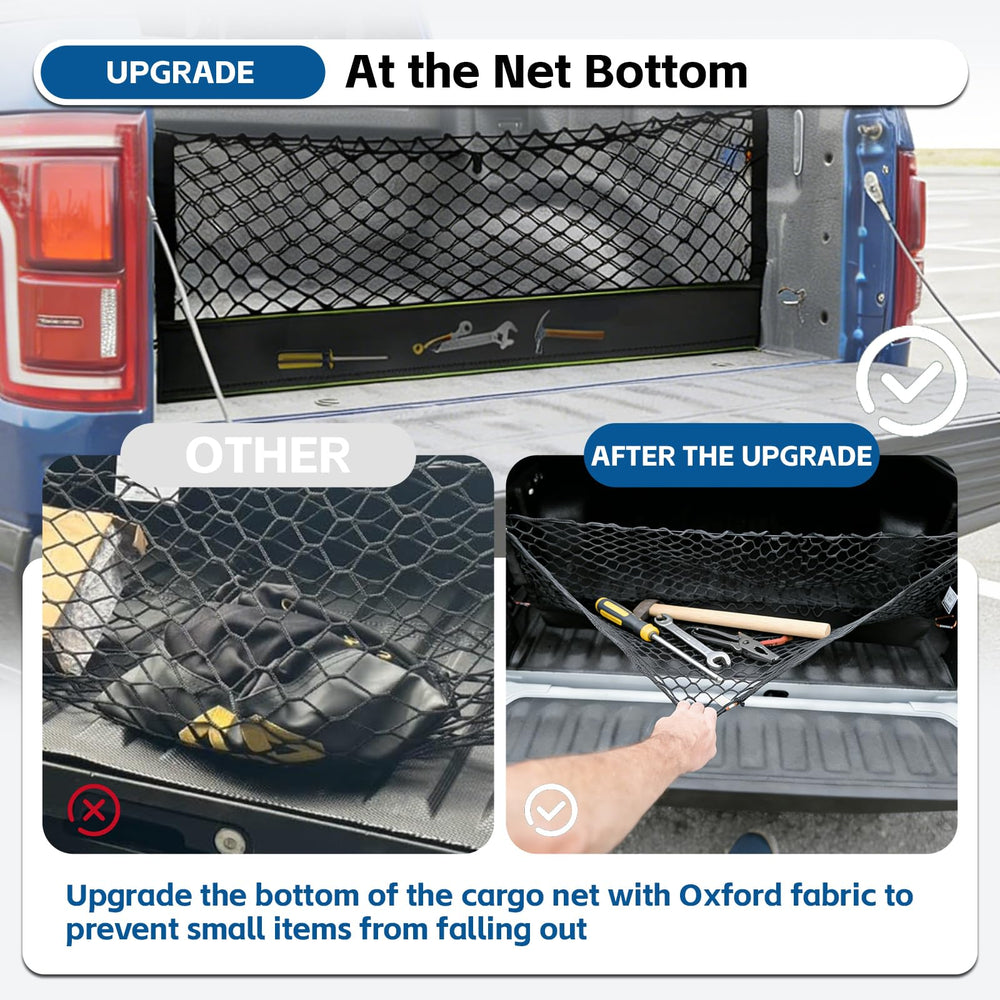 ZAZCQIL net mounted in a Sierra holding groceries during transit
