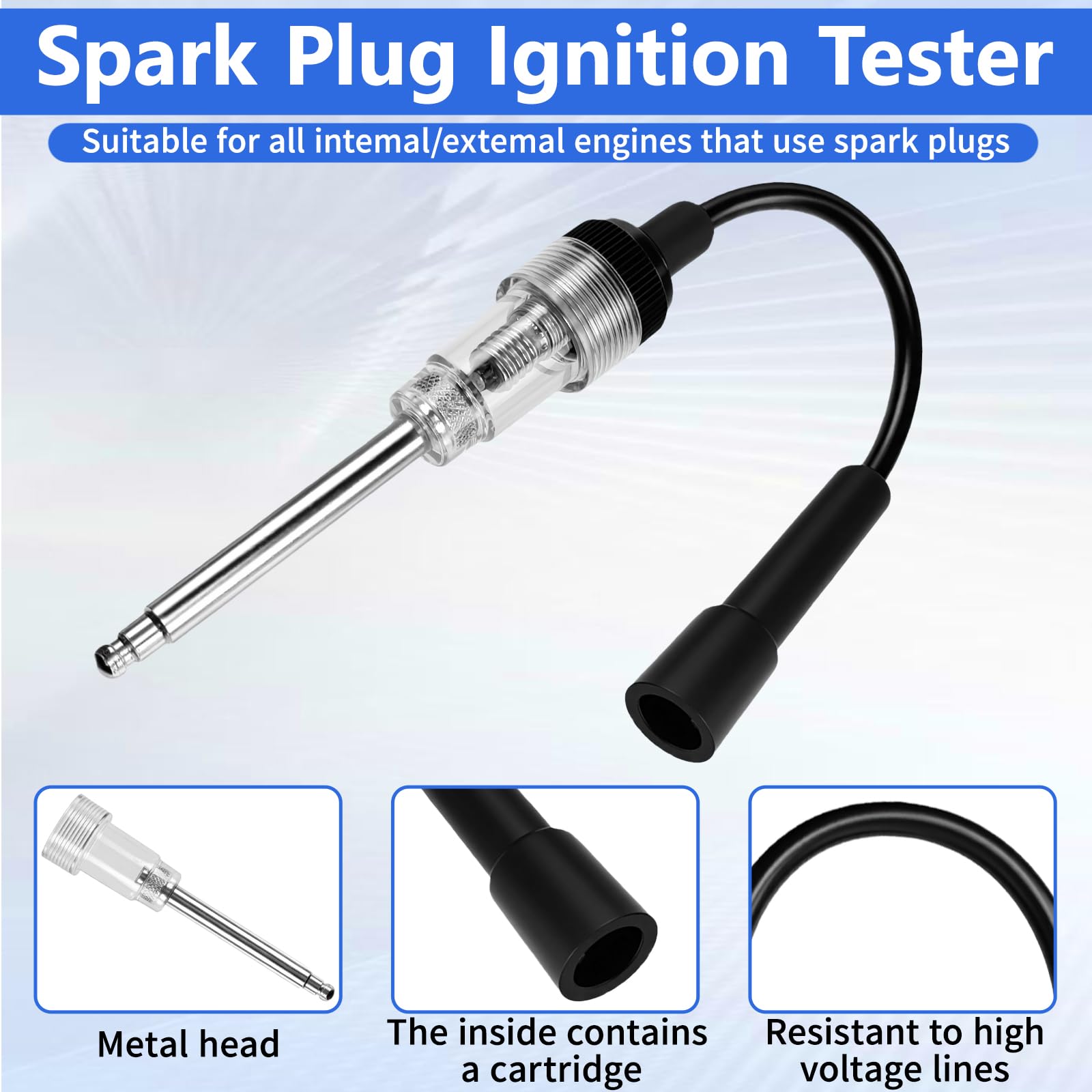 ZEAJSRU inline spark plug tester verifying ignition spark visually