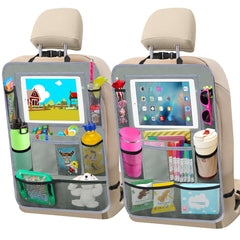 Zecirl front view showing full organizer protecting seat and holding items