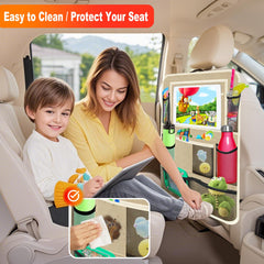 Zecirl kick-mat protecting car seat from scuffs and dirt for cleaner upholstery