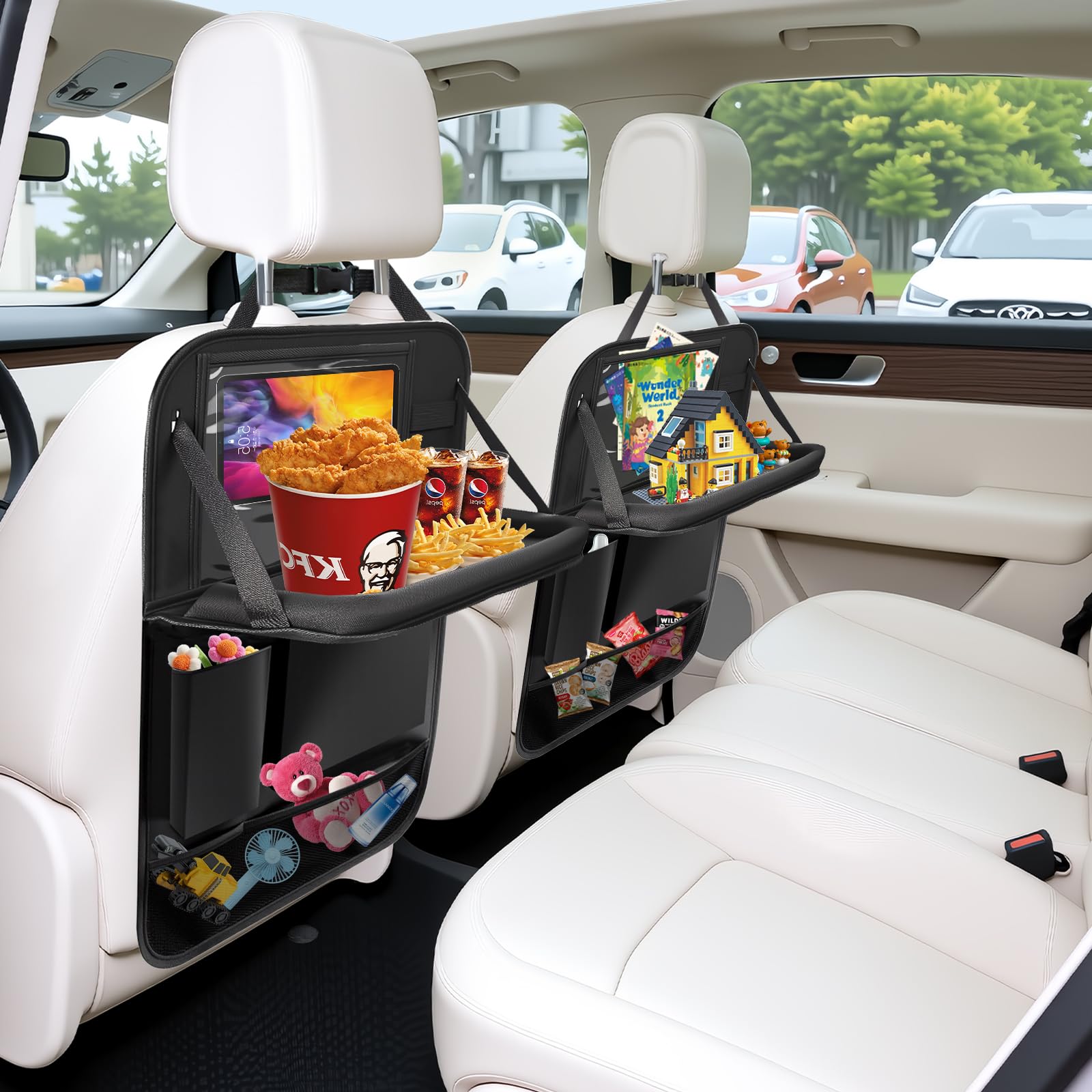 Zecirl seat protector kick mat preventing scuffs and spills on upholstery